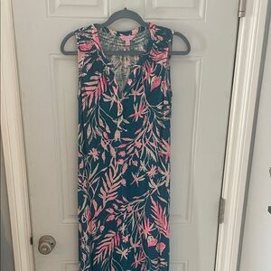 Lilly Pulitzer Pink and Blue Floral Maxi Dress